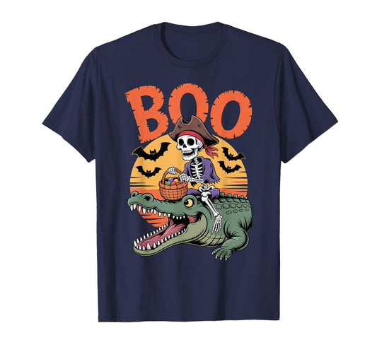 Spooky Crocodile Costume on Boo Crocodile Halloween T-Shirt