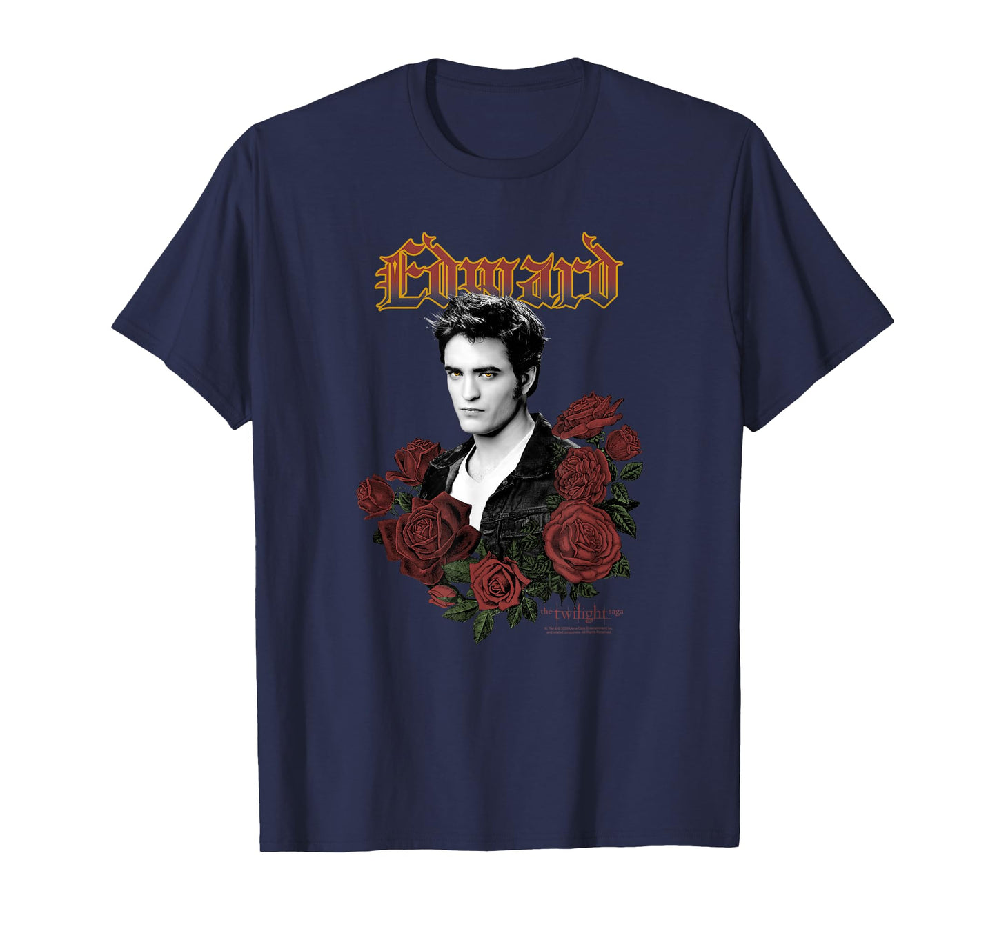 Twilight Edward Gothic Print with Roses Vintage Movie T-Shirt