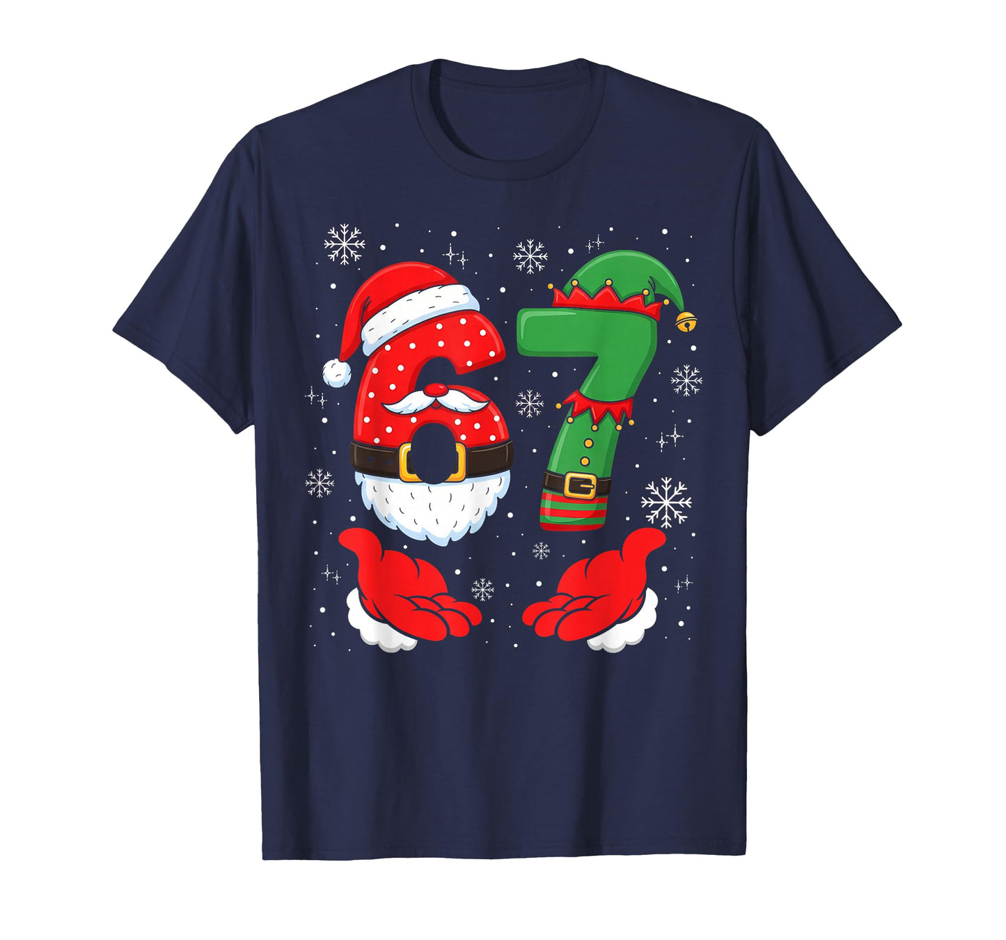 67 Six Seven 6 7 Meme Xmas Custome Couple Christmas Matching T-Shirt