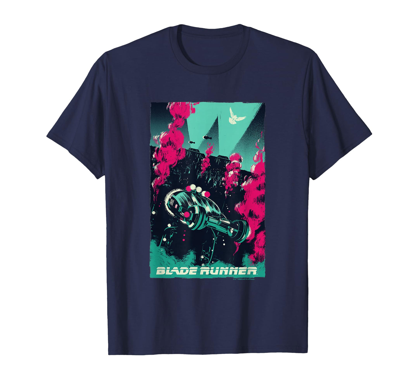 WB100 Blade Runner Red & Blue Vintage Comic Movie Poster T-Shirt