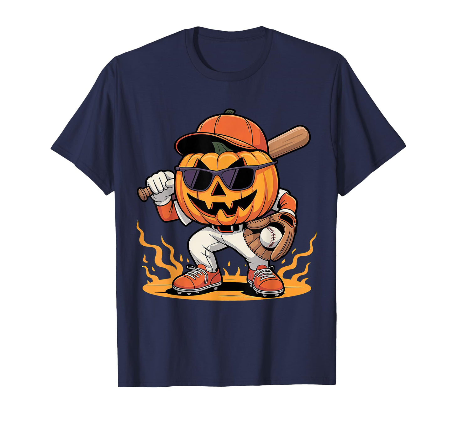 Spooky Baseball Halloween Costumes Mens Boys T-Shirt