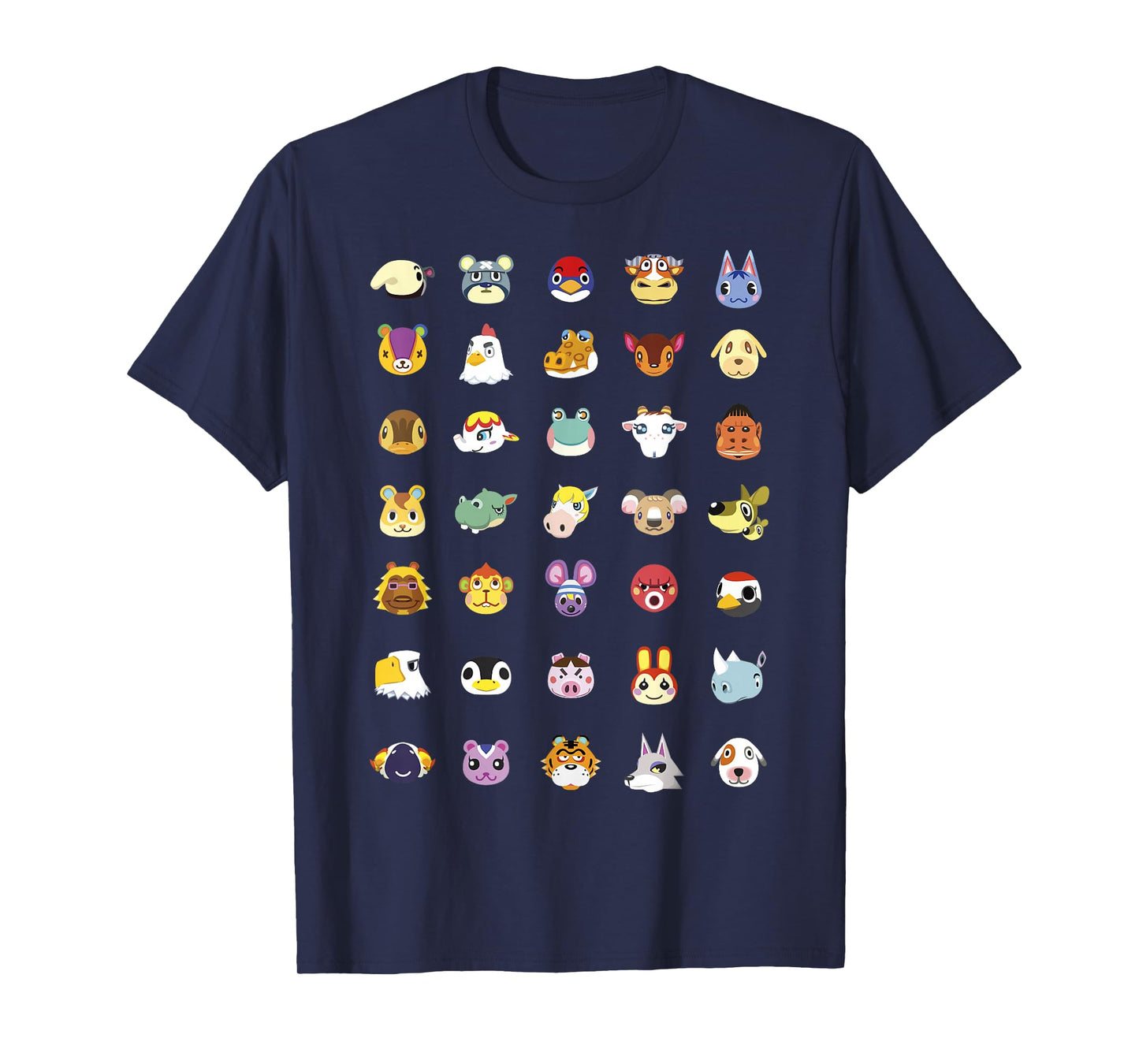 Animal Crossing: New Horizons Vintage Nintendo Faces Line Up T-Shirt