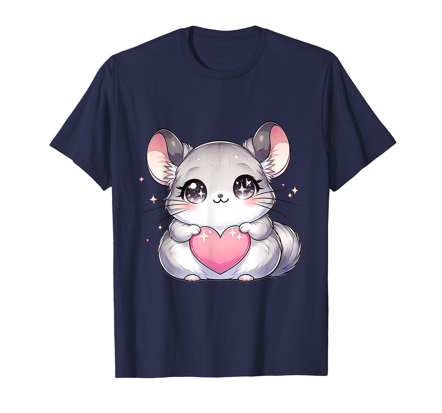 Kawaii Chinchilla Valentines Day Kids Teen Girls Otaku T-Shirt