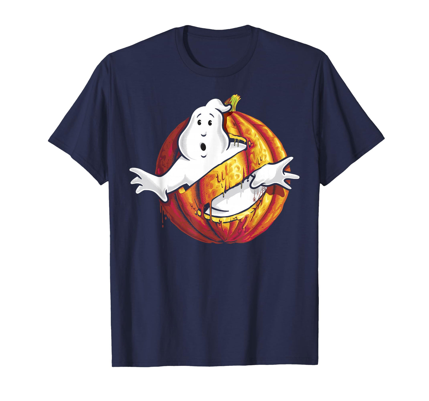 Ghostbusters Classic Logo Halloween Pumpkin Graphic T-Shirt T-Shirt