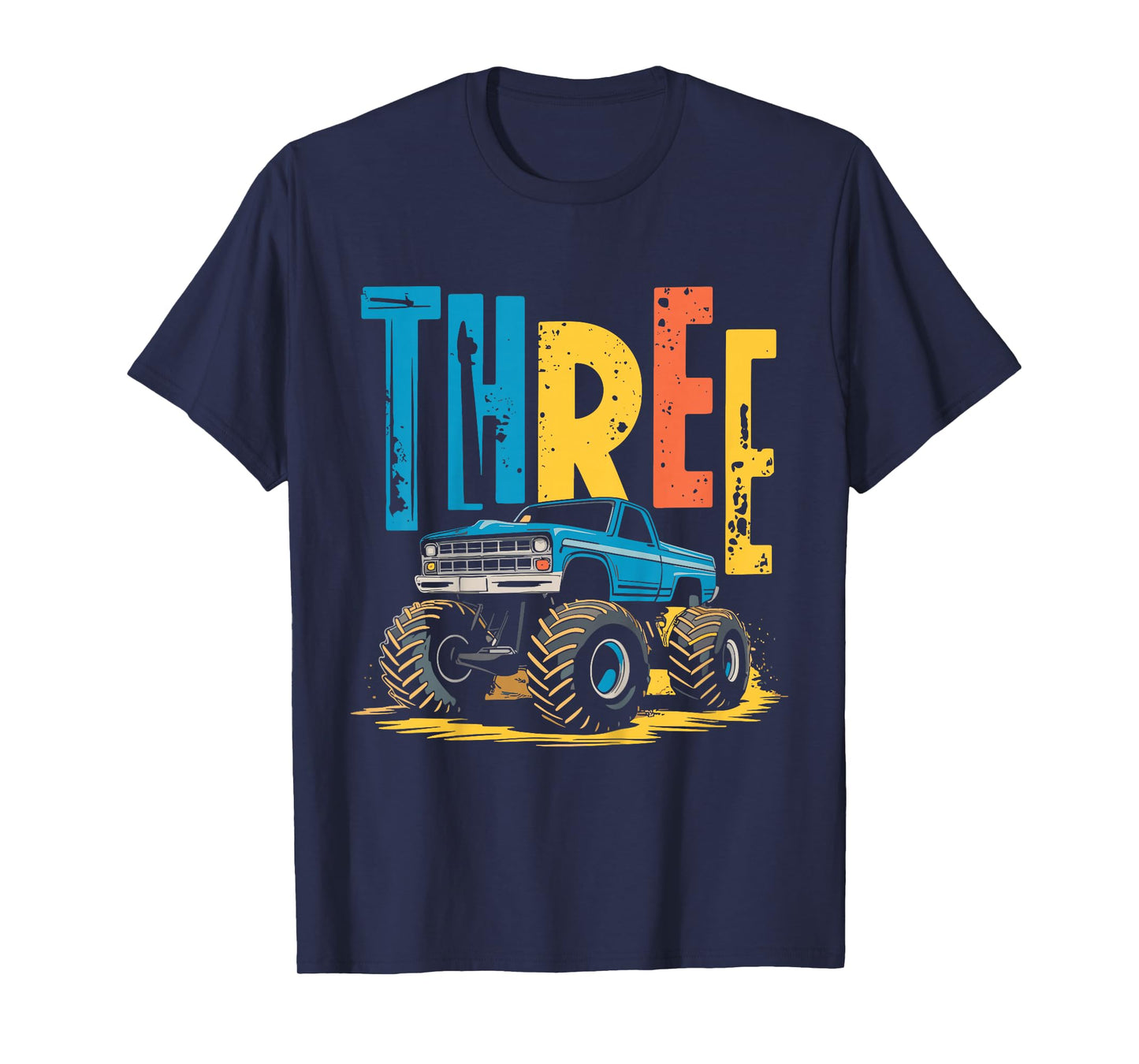 Kids 3 Year Old Monster Truck Birthday 3rd Birthday Monster Truck T-Shirt
