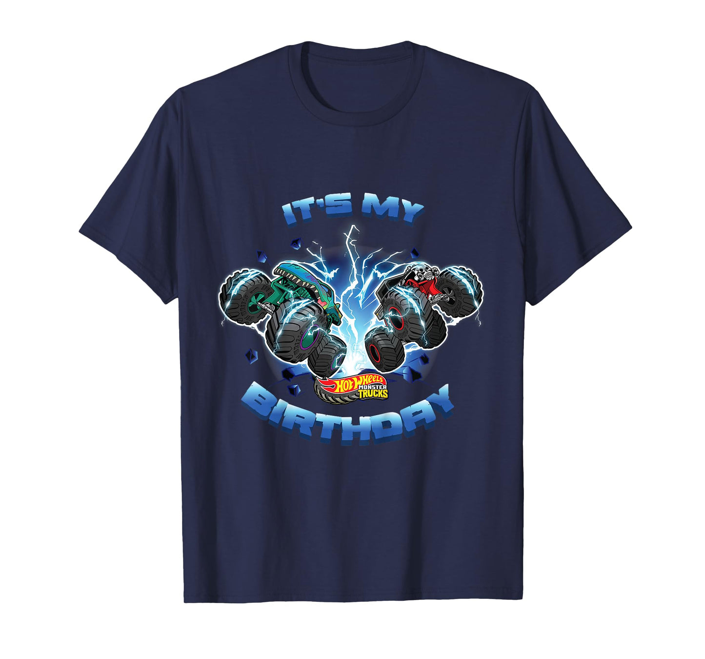 Kids Hot Wheels Monster Trucks - It's My Birthday Smash and Crash T-Shirt