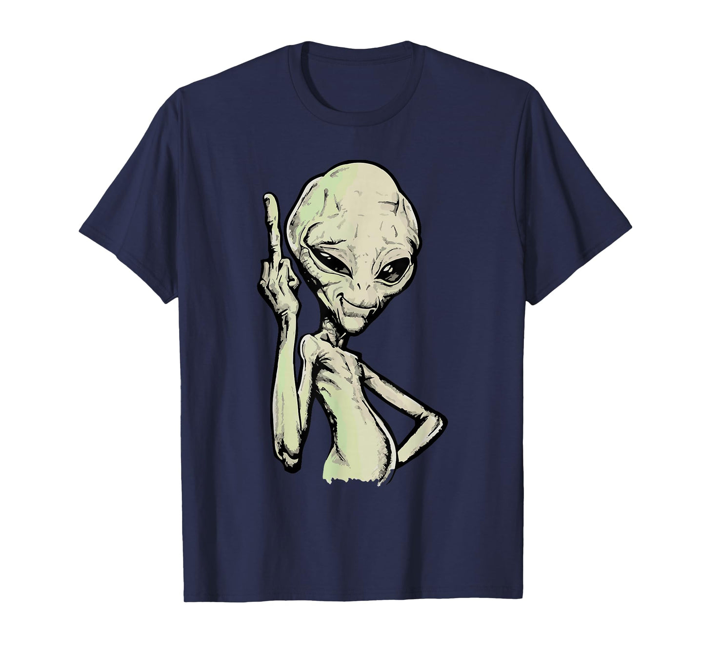 Alien Middle Finger Adult Humour Funny Novelty T-Shirt