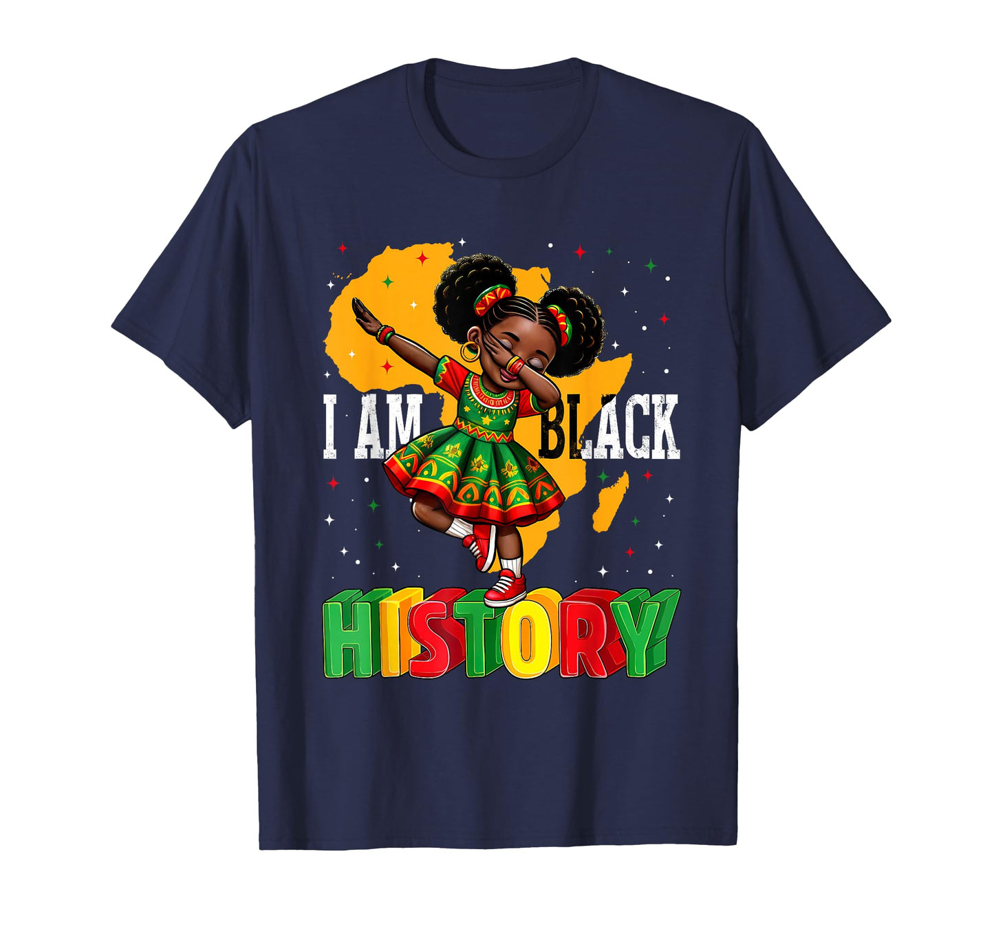 African American Girl Kid I Am Black History Month T-Shirt
