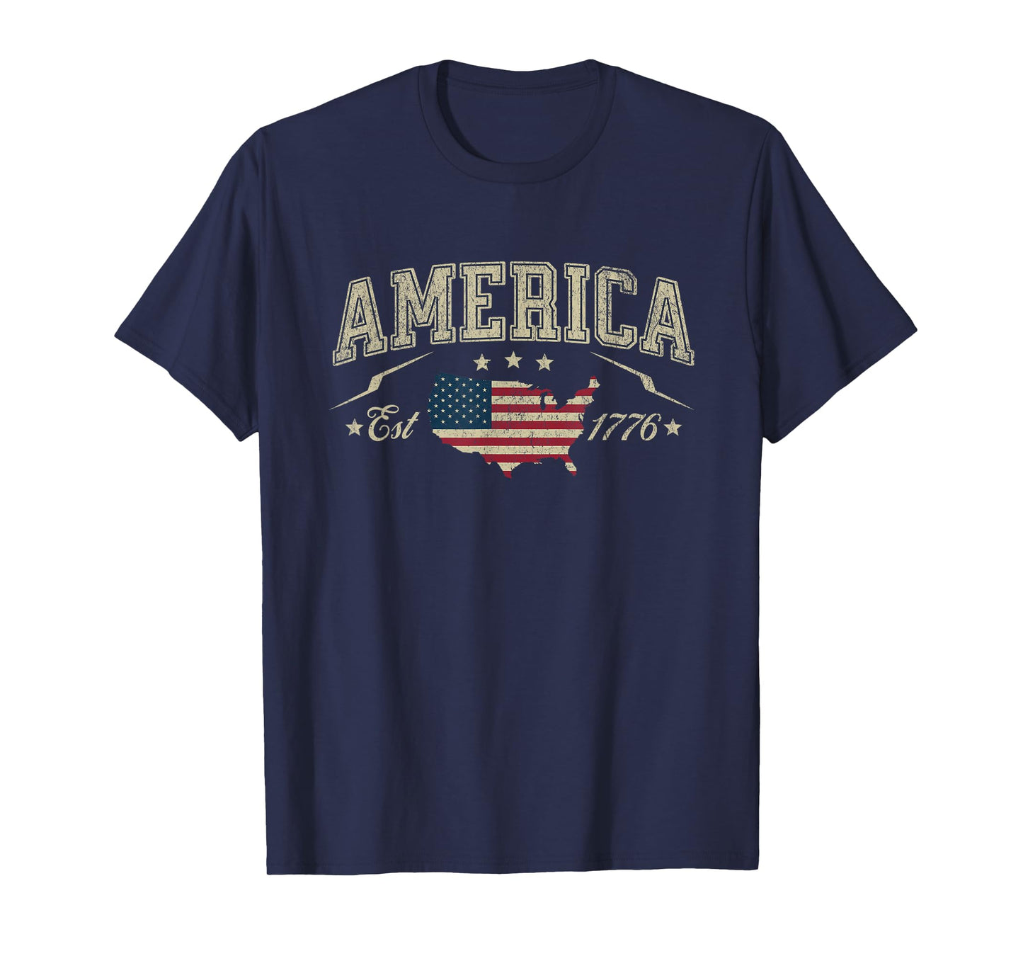 Patriotic American Flag USA Est 1776 4th of July America T-Shirt