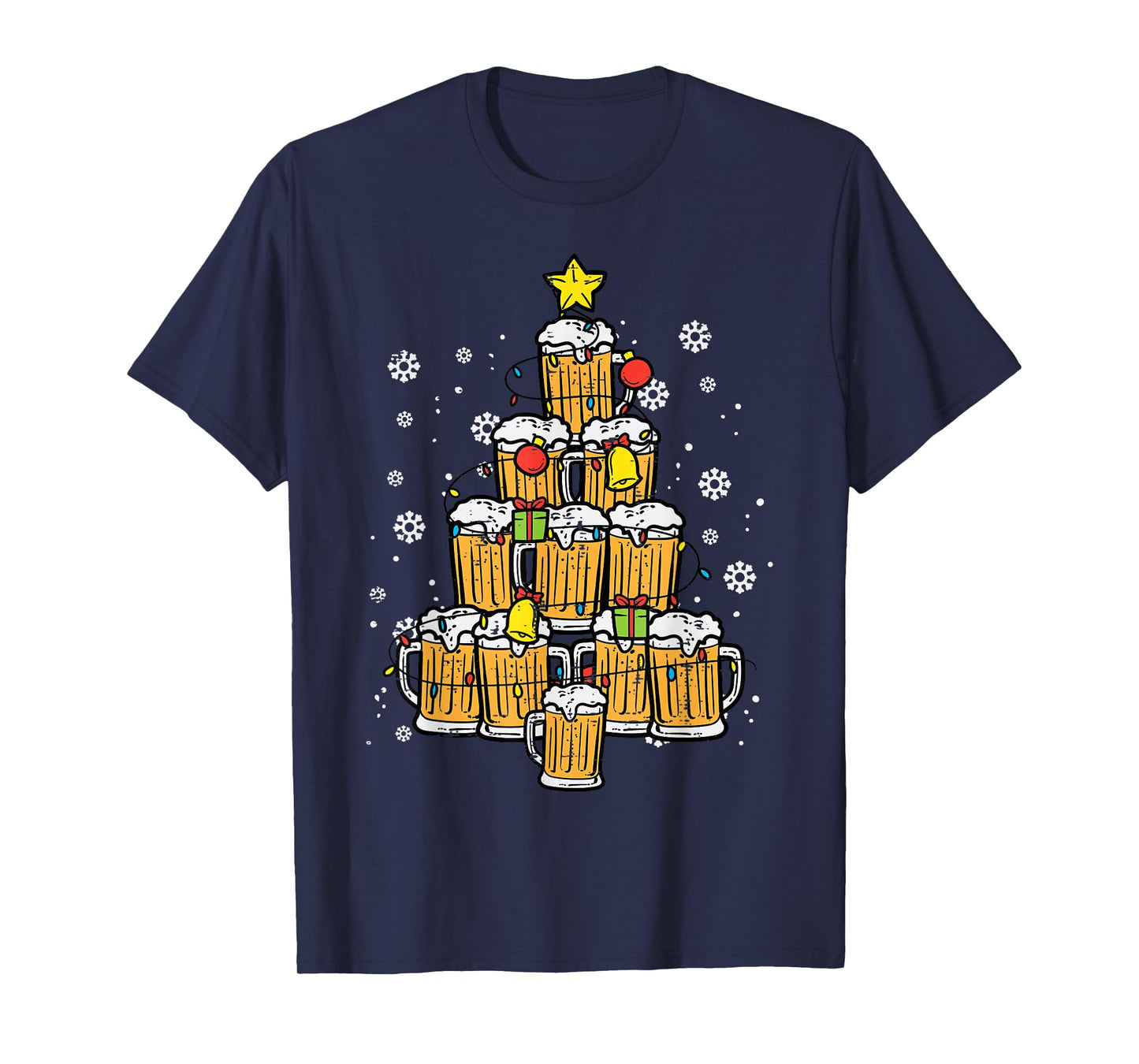 Beer Christmas Tree Xmas Brew Dad Men T-Shirt
