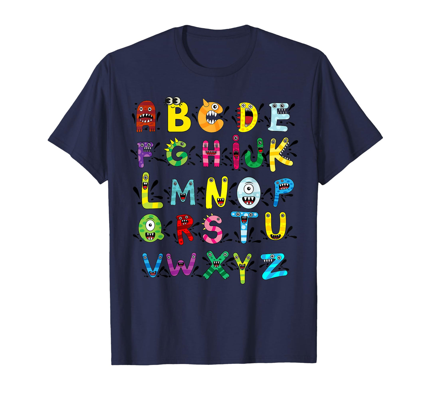 ABC Cute Monster Alphabet Halloween Teacher Costume Kids T-Shirt
