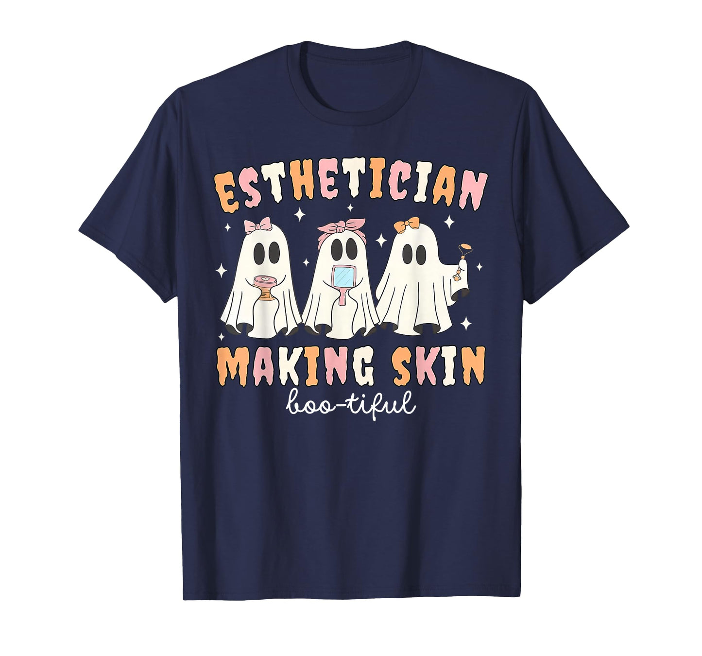 Esthetician Making Skin Boo-tiful Ghost Skincare Halloween T-Shirt