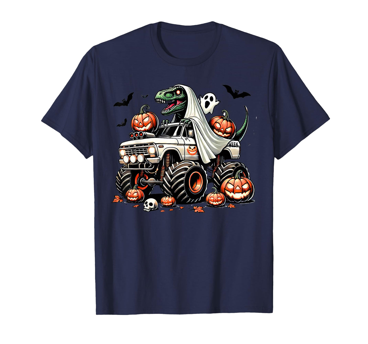 Orange Purple Boys Halloween Shirt Ghost Kids Spooky Toddler T-Shirt