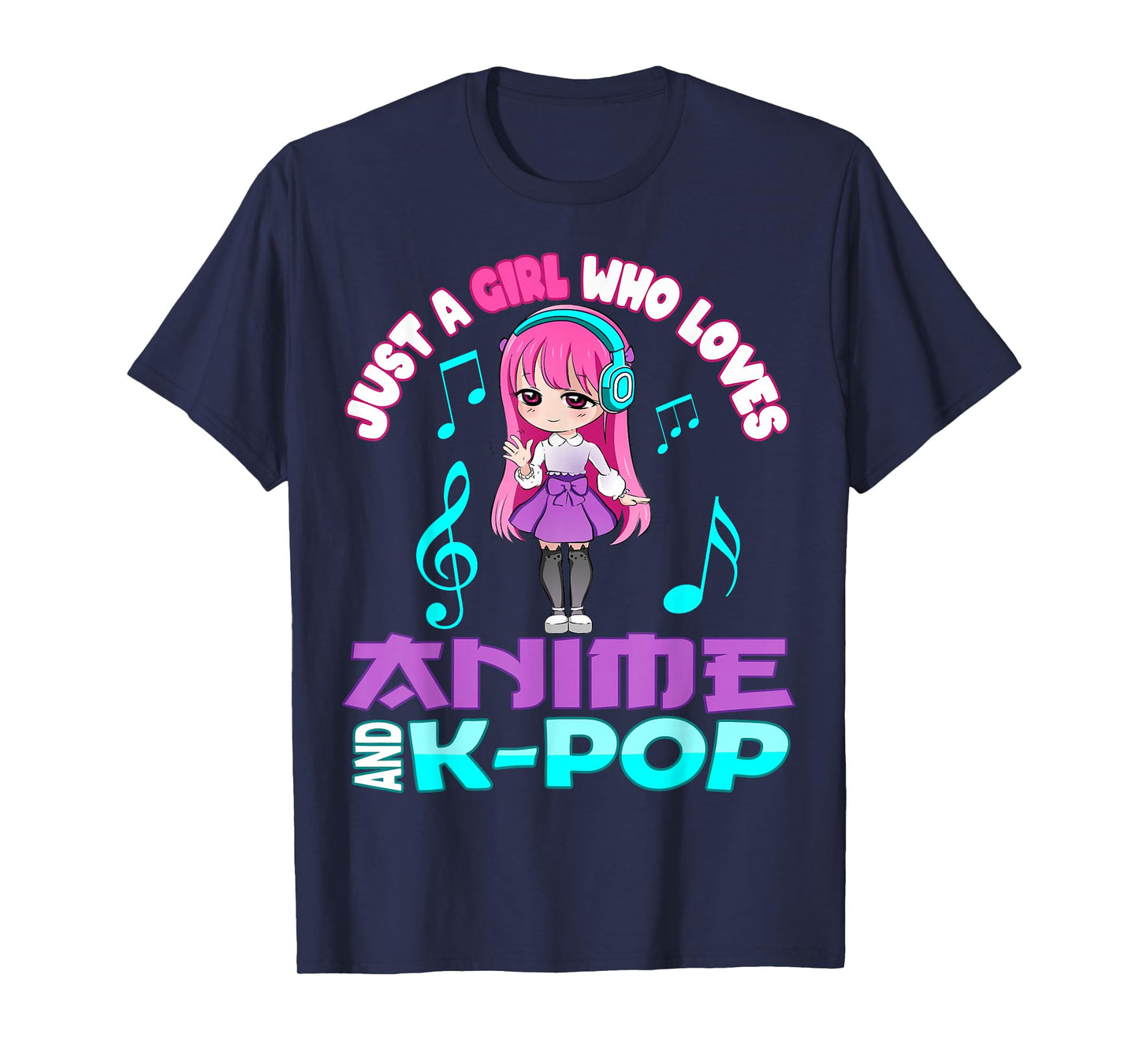 Just a Girl who loves Anime and K-pop Chibi Merch KPOP Otaku T-Shirt