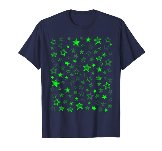 100 Days of School Teachers Kids Child Smarter Green Stars T-Shirt