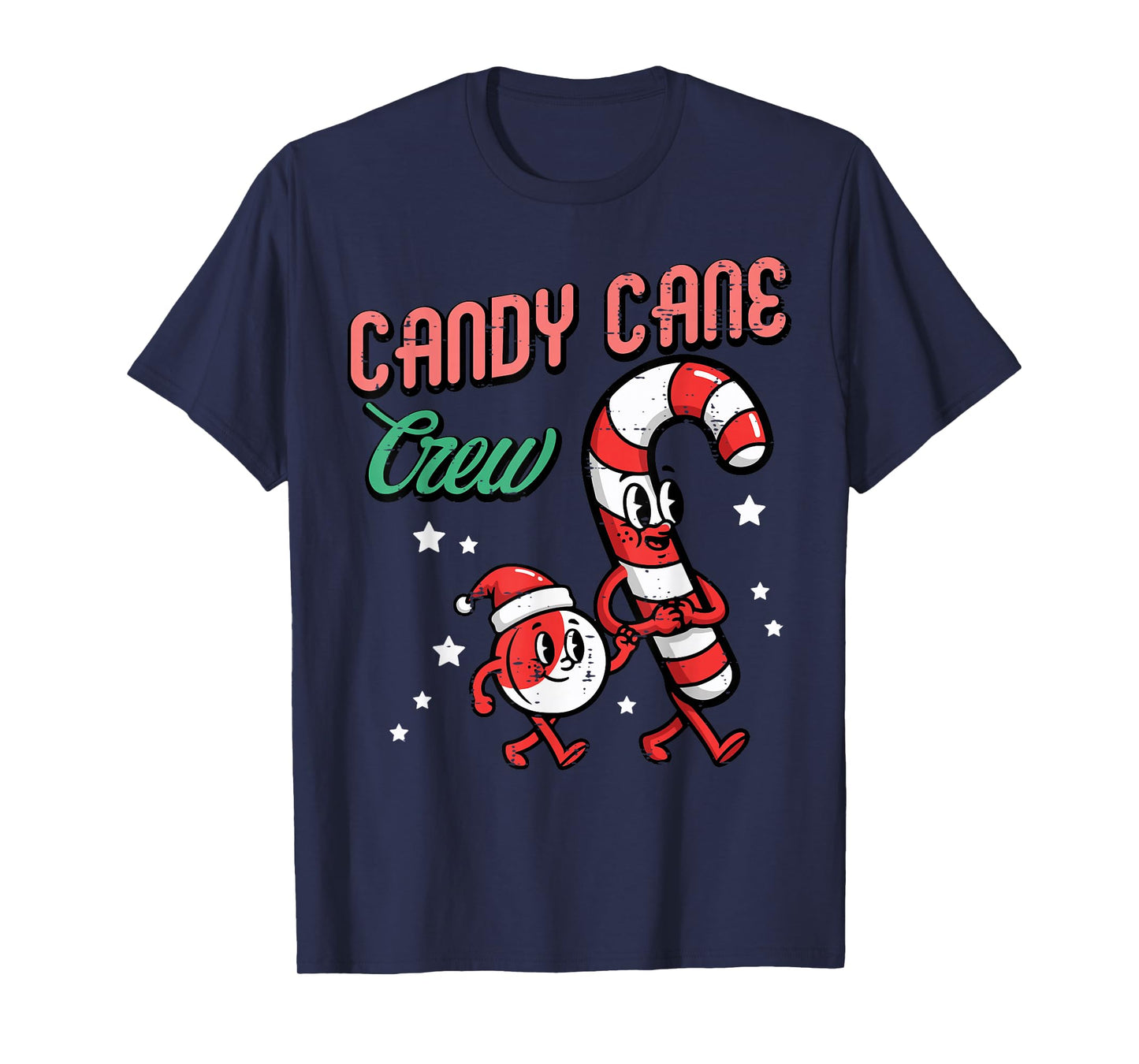 Christmas Candy Cane Crew Squad Xmas Matching Men Women Kids T-Shirt
