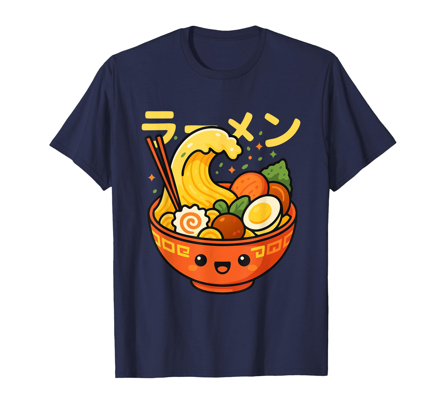 Kawaii Big Wave Ramen Noodles Japanese Style Anime T-Shirt
