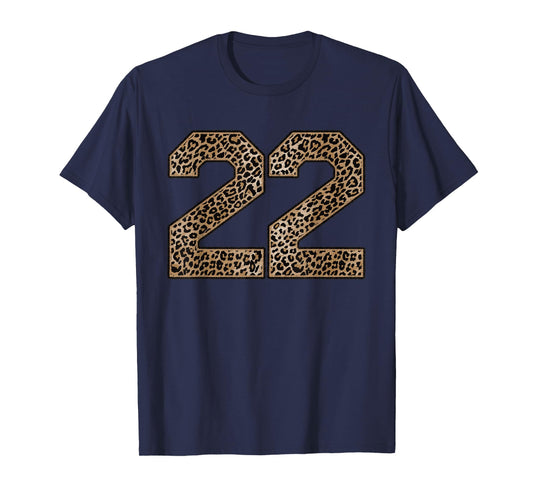 Leopard Number 22 Athlete Sports Jersey Supporter Fanwear T-Shirt