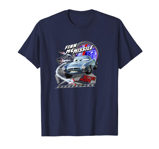 Disney Pixar Cars 2 Finn McMissile Secret Agent Poster T-Shirt