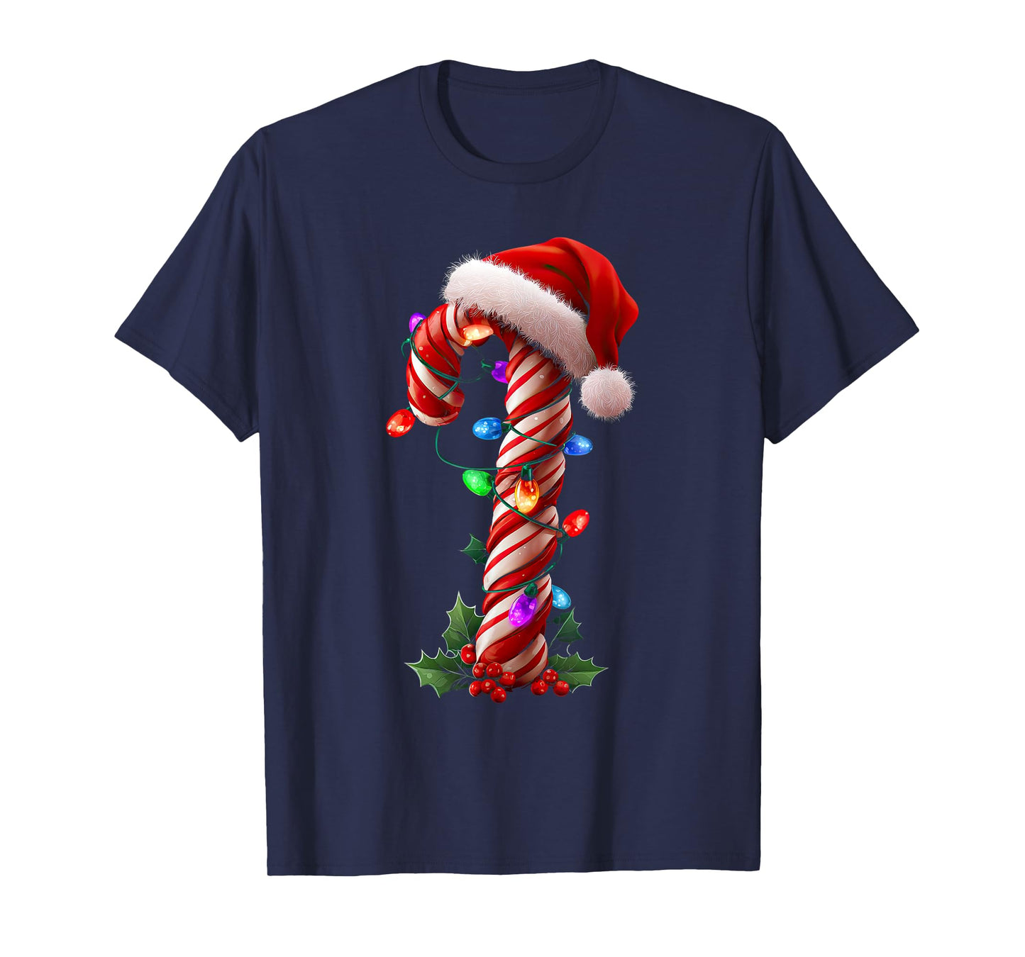 Candy Cane Christmas Design Boys Girls Kids Adults T-Shirt