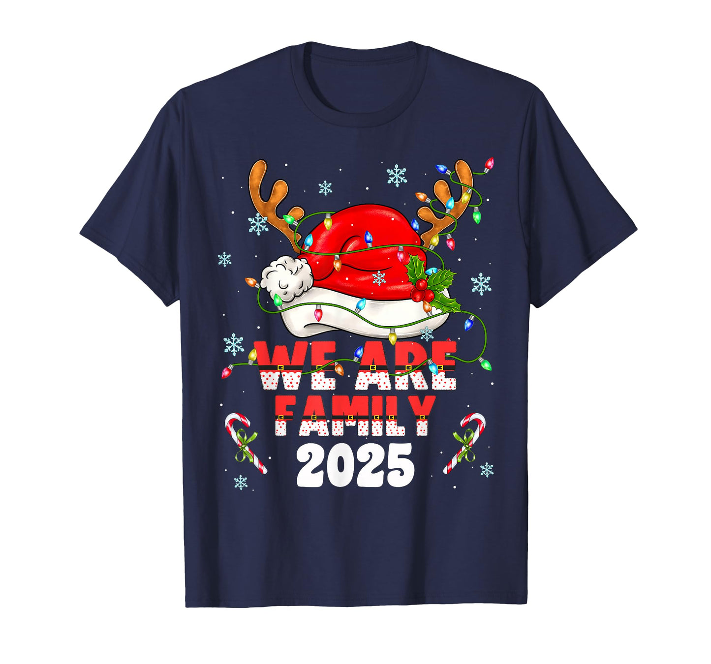 We are Family 2025 Christmas Tree Santa Pjs Group Matching T-Shirt