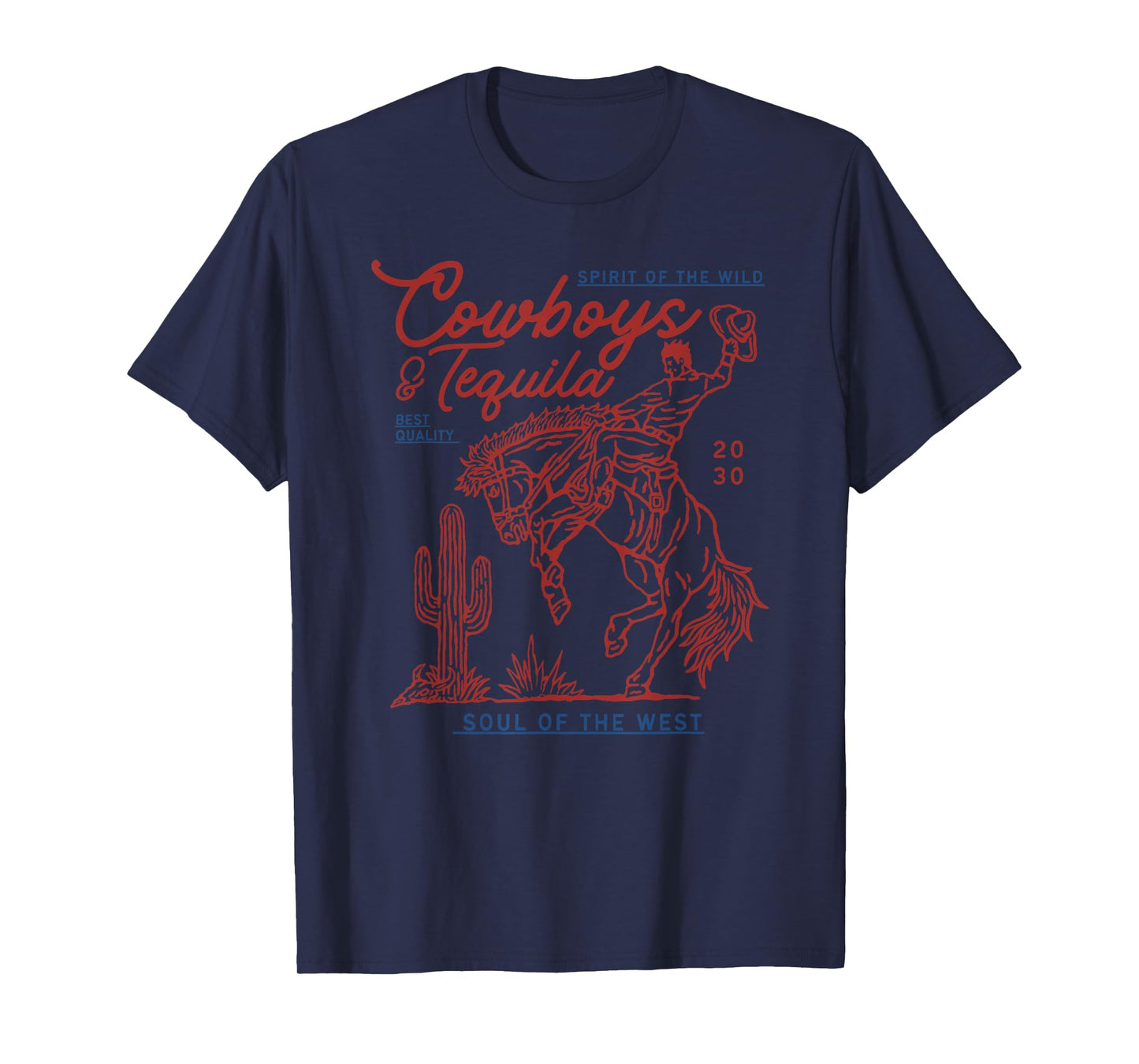 Texas Cowboys and Tequila Vintage Country Rodeo T-Shirt