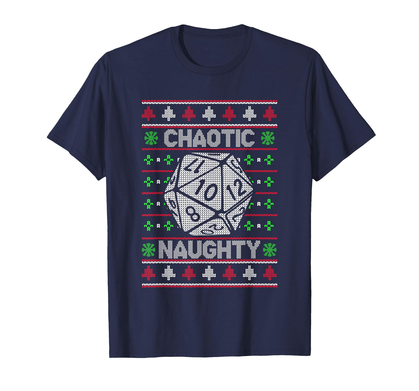 Santa Chaotic Naughty Christmas D20 Ugly Tabletop Sweater T-Shirt