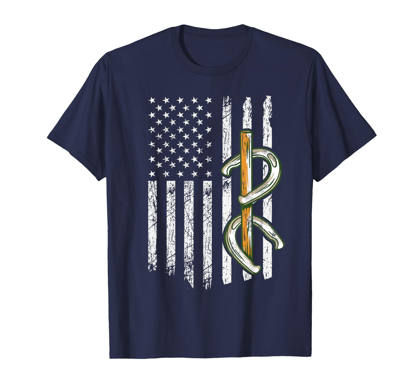 Horseshoe pitching usa flag horseshoe throwing game patriot T-Shirt