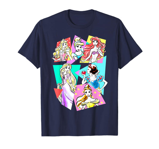 Disney Princesses Neon Pop Art Sketch Graphic T-Shirt T-Shirt