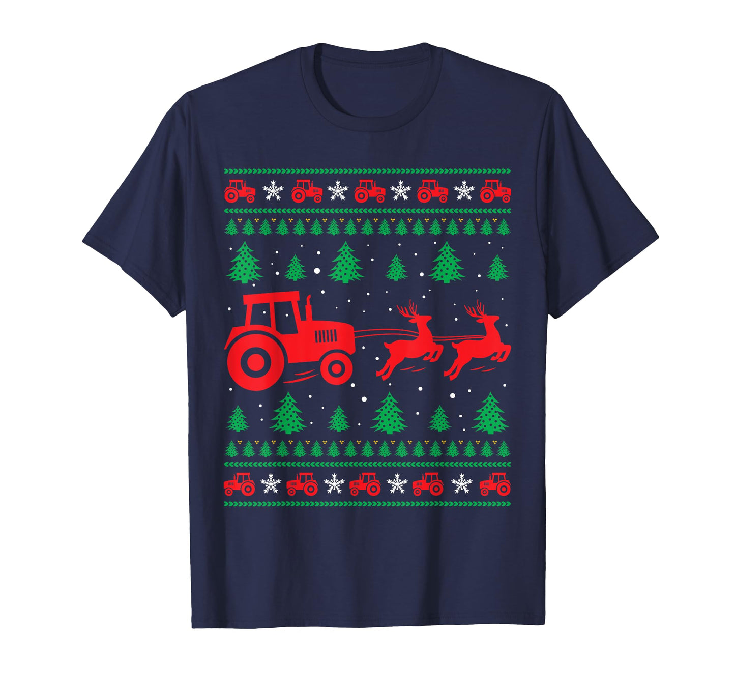 Tractor Riding Reindeers Farmers Ugly Christmas Sweater Boys T-Shirt