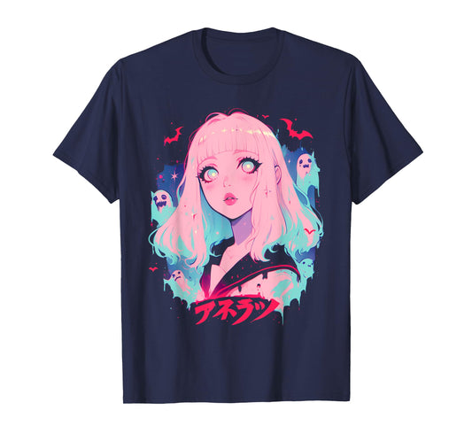 Goth Grunge Demon Anime Girl Waifu Horror Alt Aesthetic T-Shirt