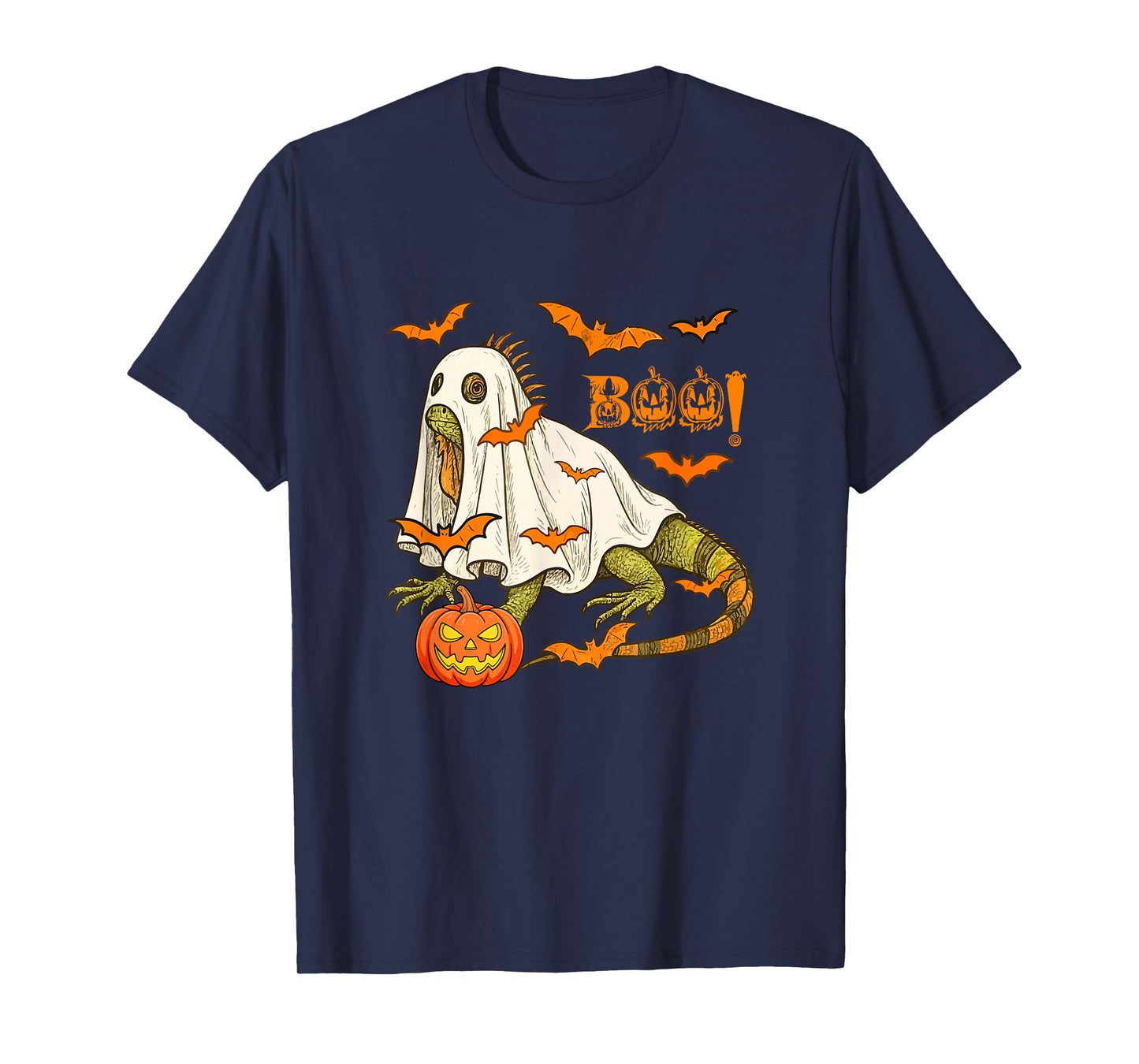 Boo Halloween Iguana Cosplay Ghost Costume Animal Lover T-Shirt