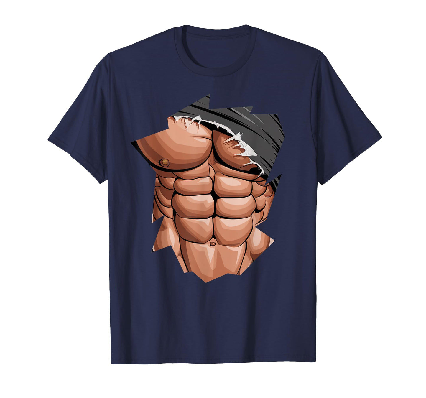 Anime mens body builder six pack muscle funny fake abs T-Shirt