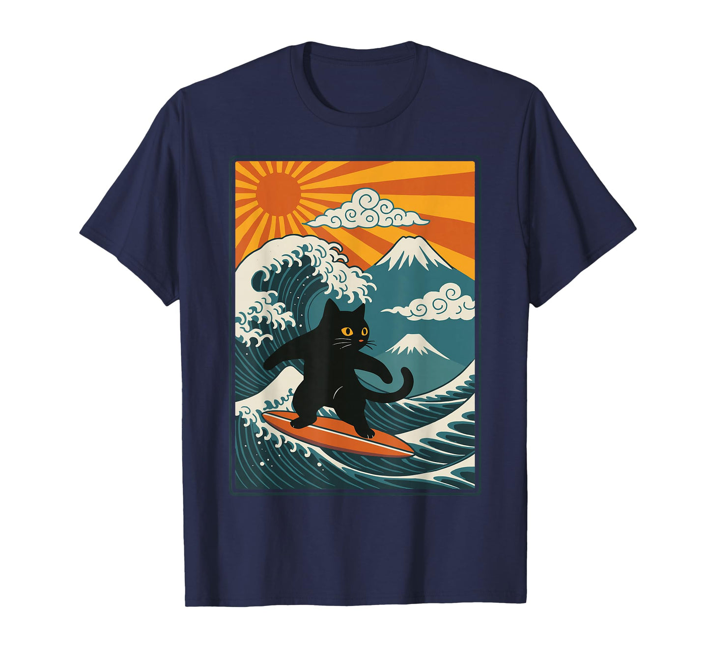 Cat Surfing Japanese T-Shirt