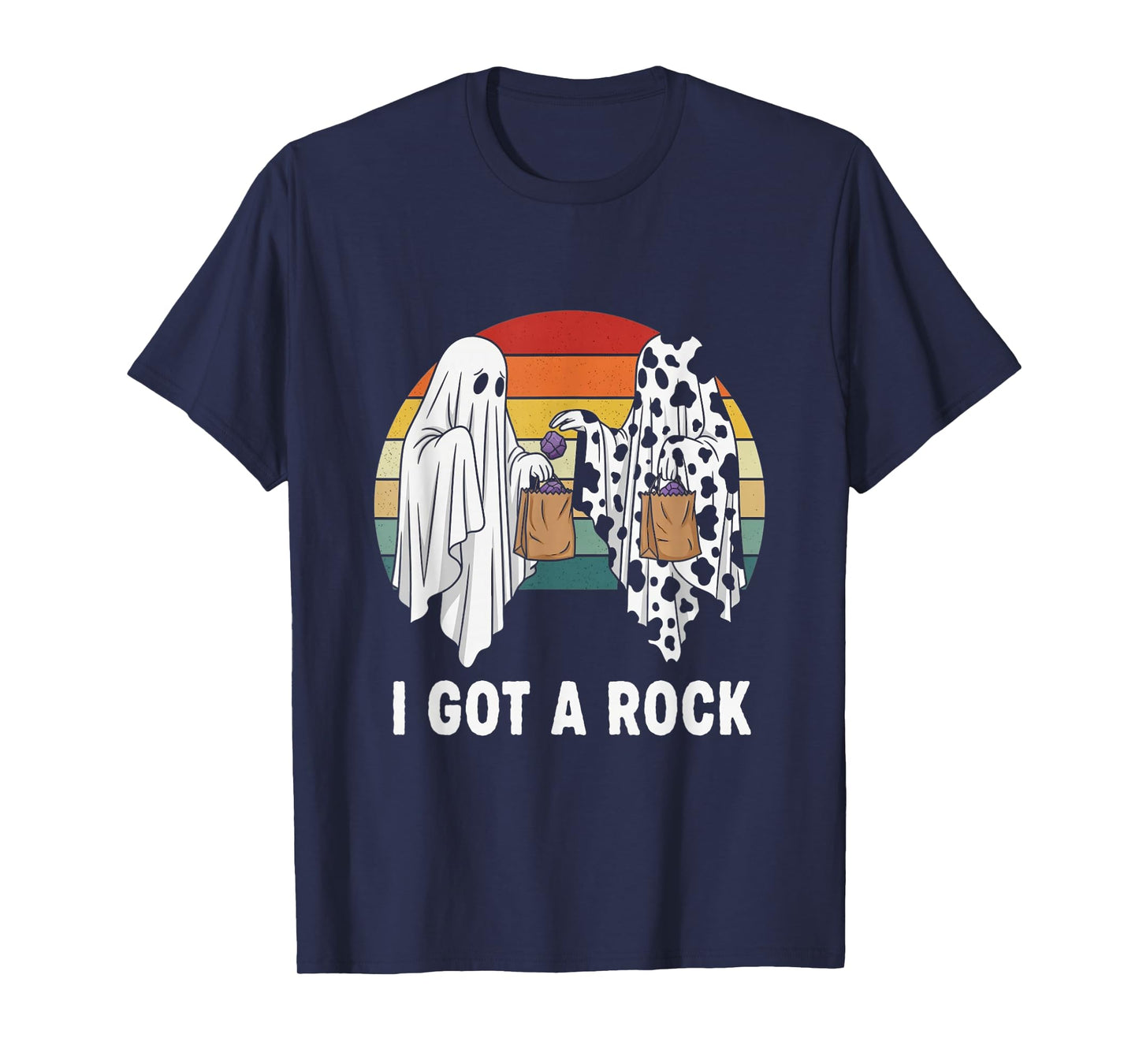 I Got A Rock Retro Ghost Trick Or Treat Spooky Halloween T-Shirt