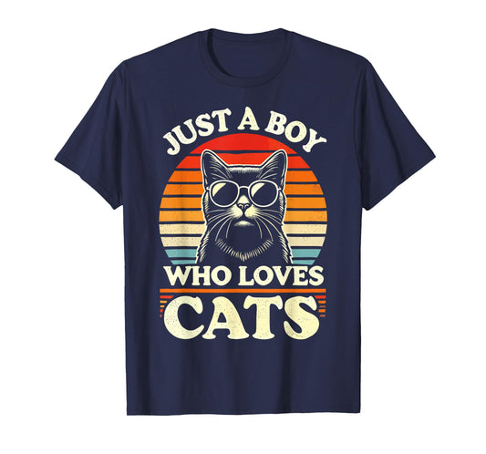 Cat Lover Just A Boy Who Loves Cats T-Shirt