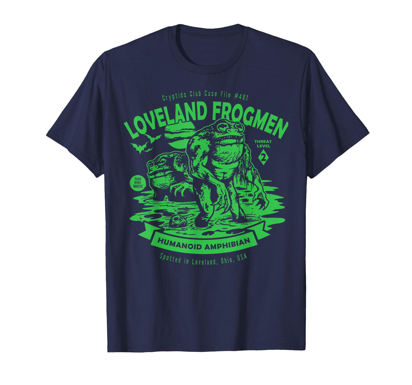 Loveland Frogmen Humanoid Amphibian Crypid Club Frog Monster T-Shirt