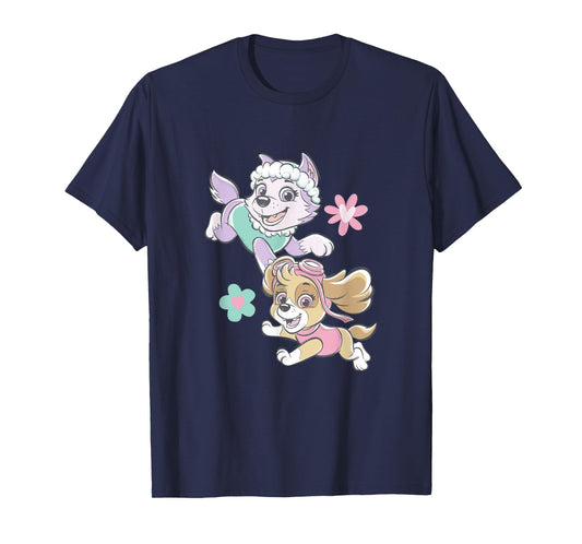 Paw Patrol Skye and Everest Pastel Floral Duo T-Shirt