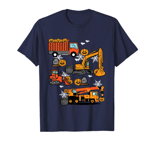 Kids Halloween Construction Trucks Costume Toddler Boys Youth T-Shirt