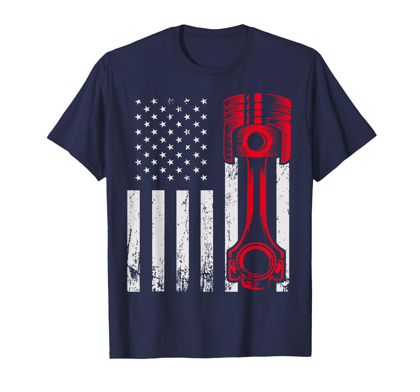 Car Mechanic US Flag Auto Engine Patriotic Garage Guy T-Shirt