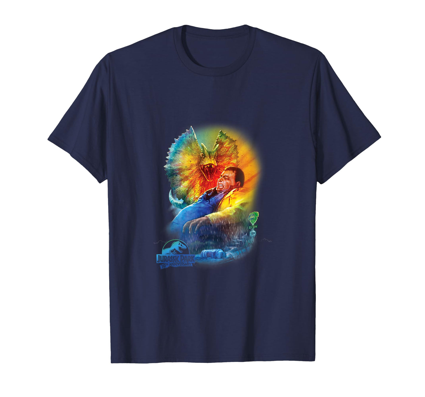 Jurassic Park 30th Anniversary Dilophosaurus T-Shirt - Unisex Kids - Black - Short Sleeve - Classic Fit - Cotton/Polyester Blend