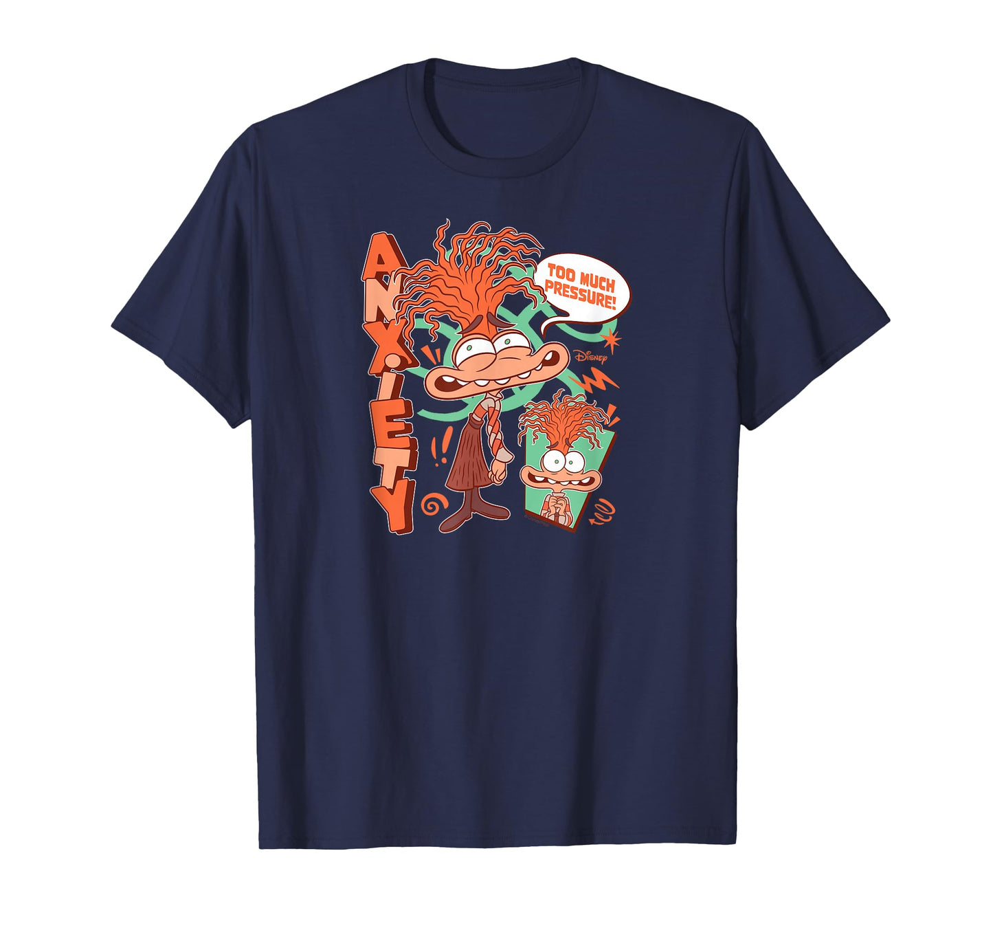Inside Out 2 - Anxiety Character Too Much Pressure T-Shirt