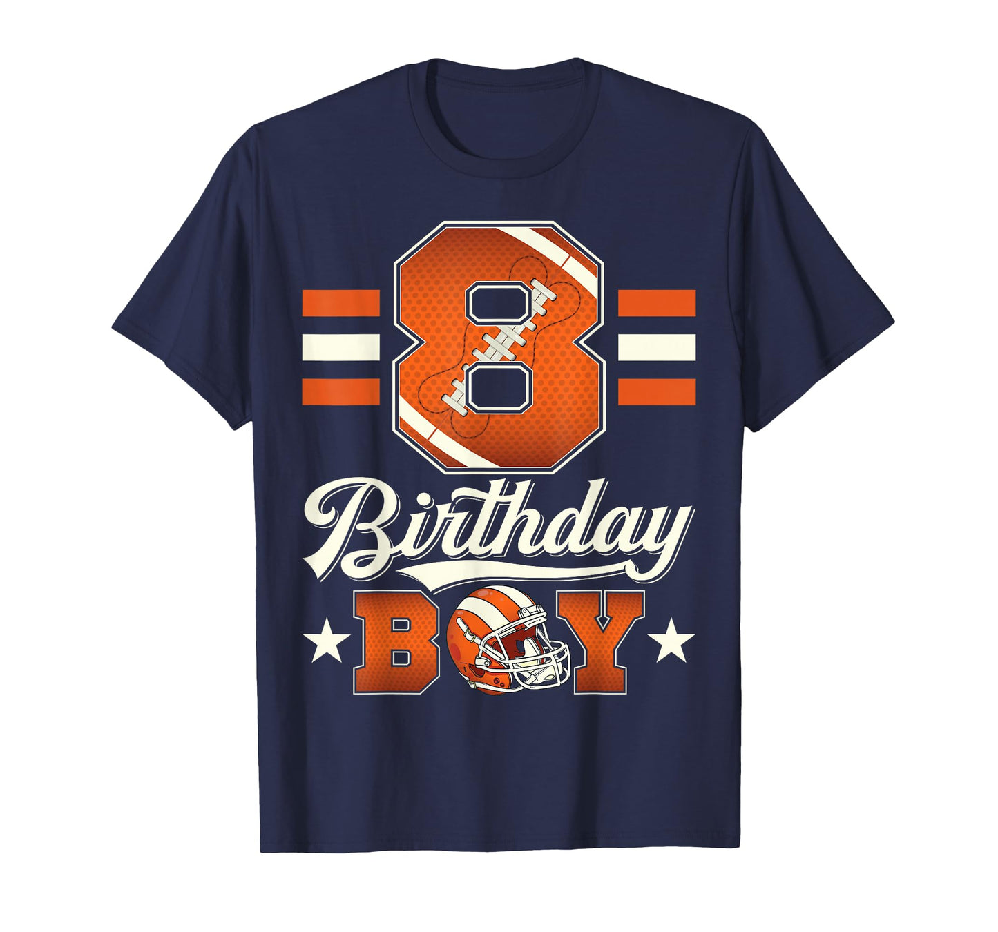 Eight 8th Birthday Boy Football 8 Year Old Sports Party T-Shirt