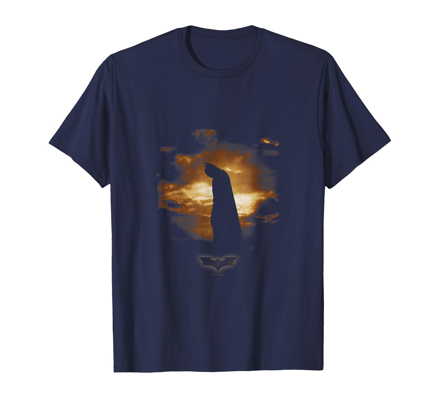 Batman Begins Distressed Bat Sunset Silhouette Poster T-Shirt