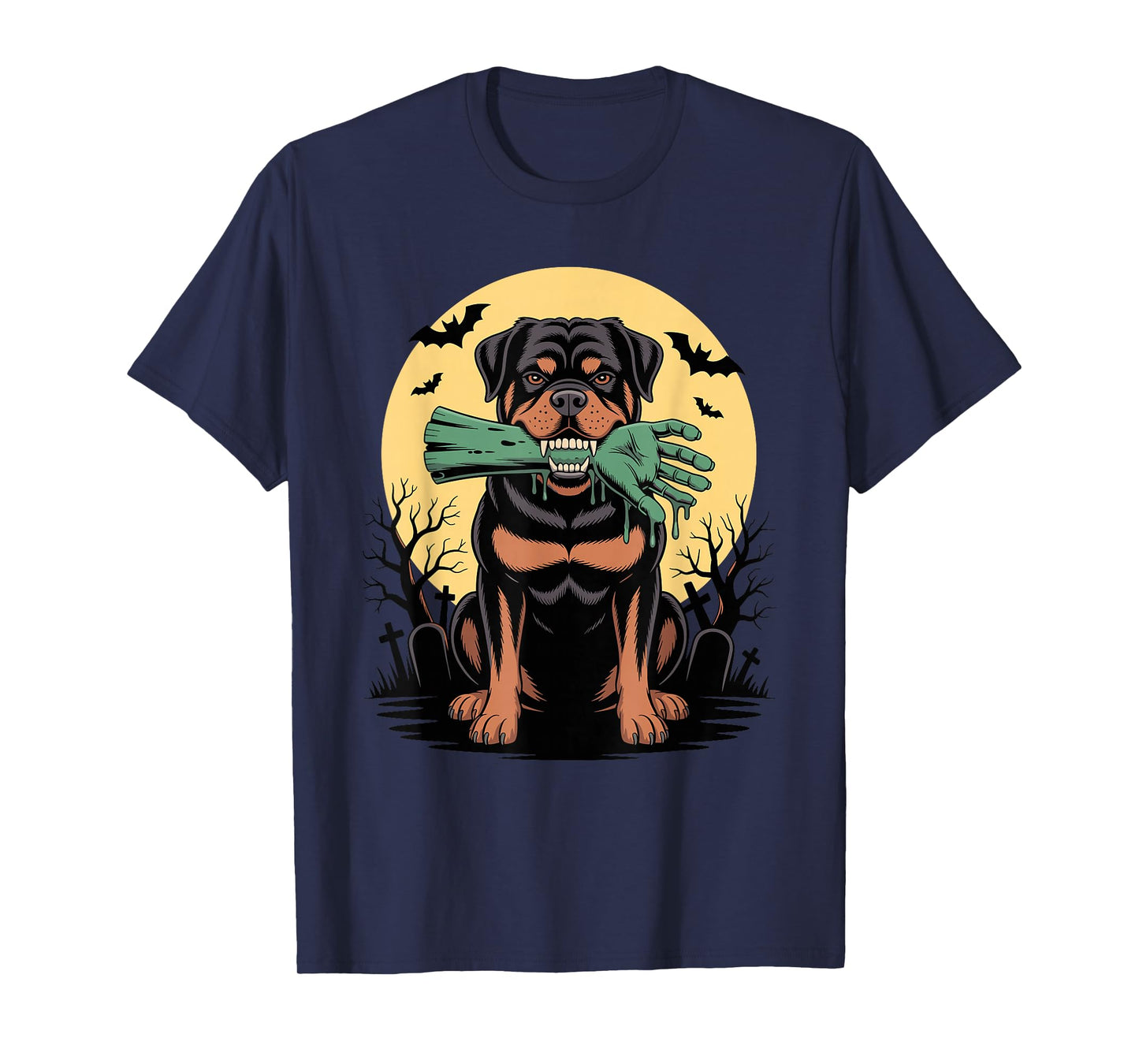 Halloween Moon Zombie Rottweiler Rottweilers Rot Dog Rottie T-Shirt
