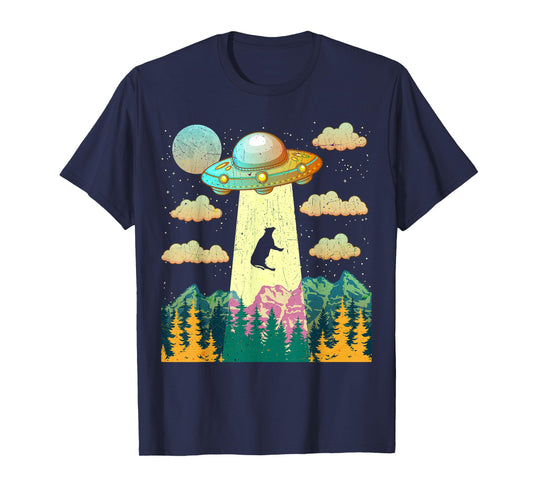 Cow UFO Abduction Vintage BELIEVE Retro Gift T-Shirt
