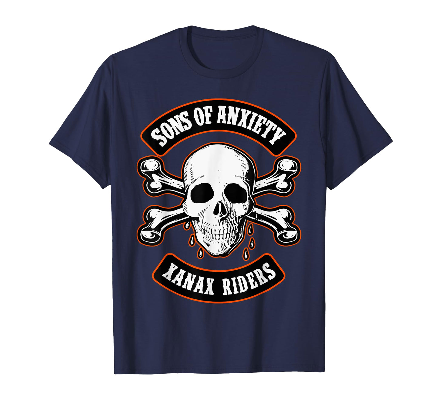 Sons Of Anxiety Xanax Riders Funny Skull T-Shirt