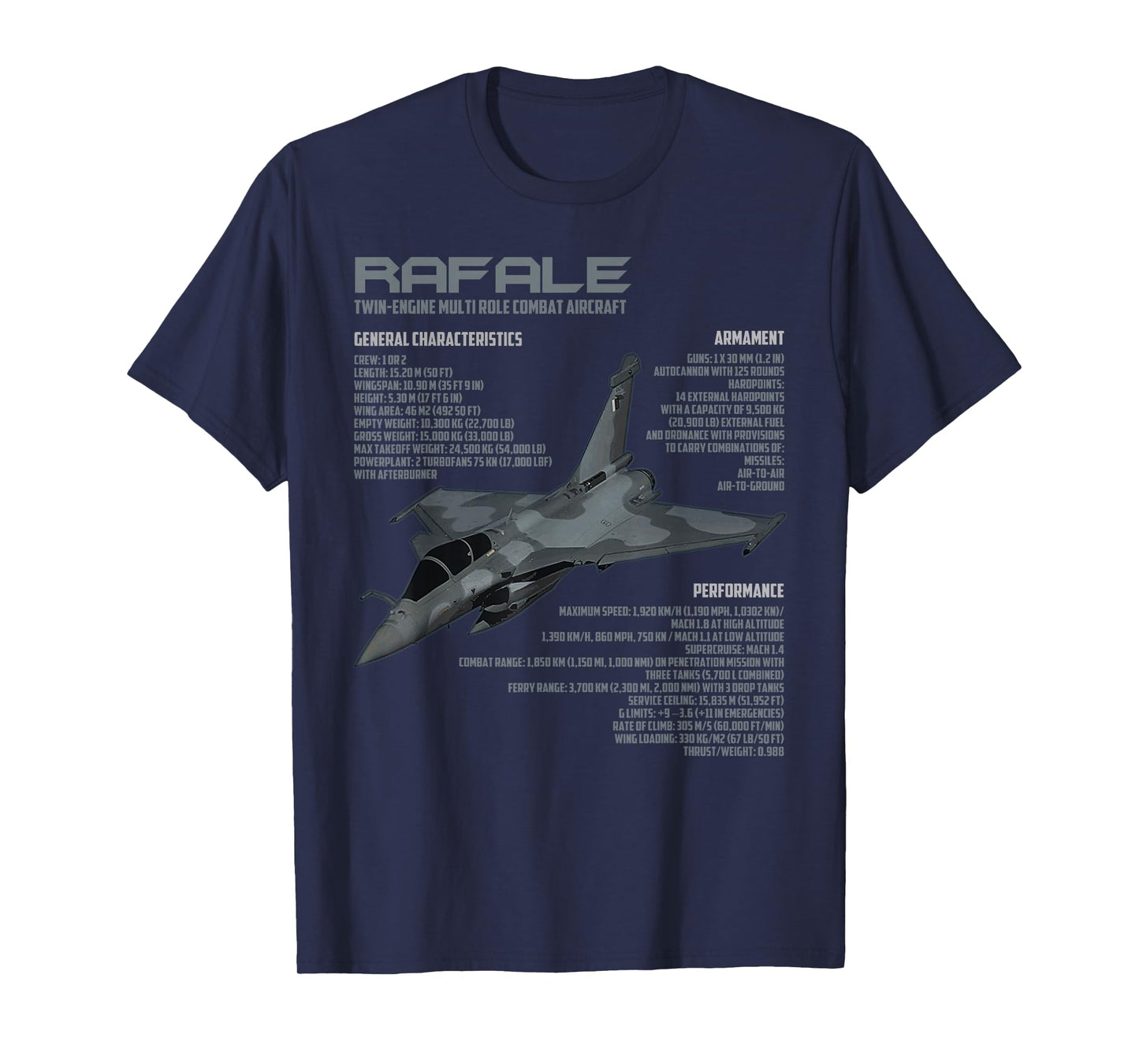 Rafale Fighter Jet French Military Aircraft Patriot T-Shirt