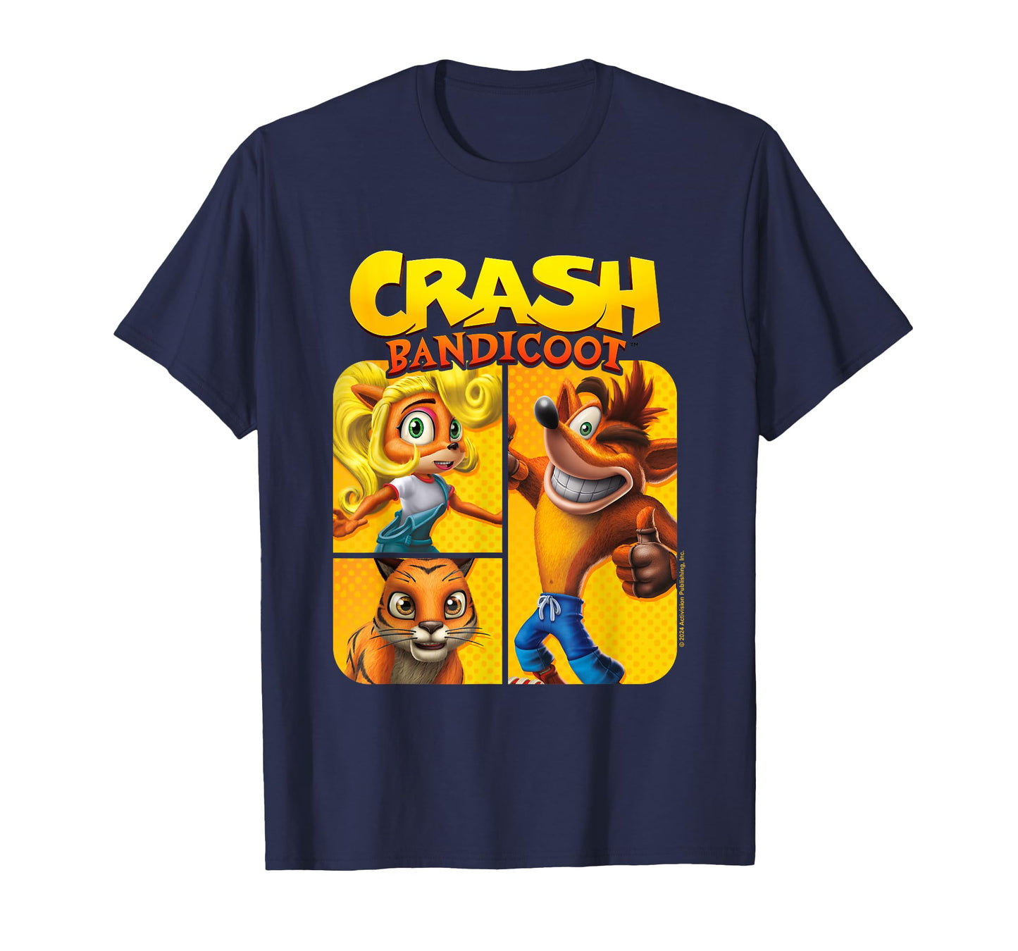 Crash Bandicoot & Friends Vintage Character Panels T-Shirt