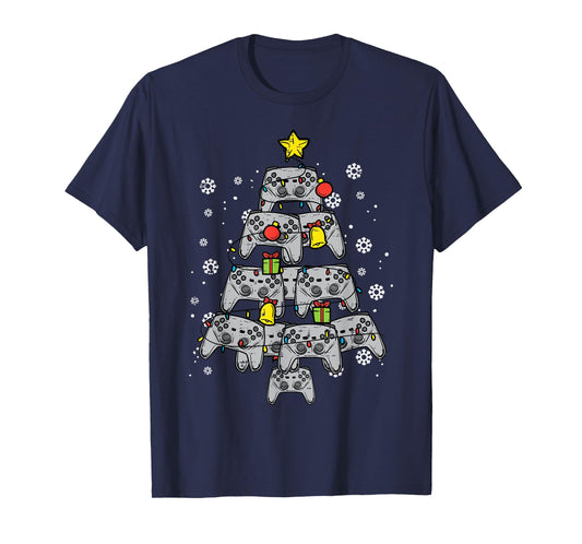 Video Game Controller Christmas Tree Xmas Boy Men Youth Teen T-Shirt